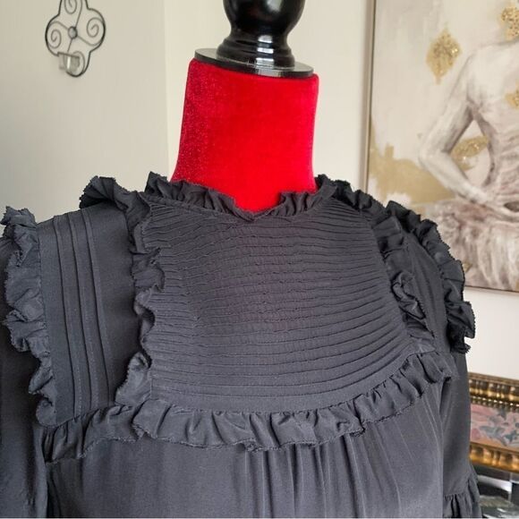 ULLA JOHNSON BLACK SILK MINI DRESS - Picture 7 of 15